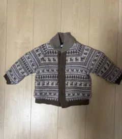 familiar 80cmノルディック柄 カーディガン