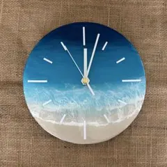 SALE！海レジンアート〜円型壁掛け時計 （アウトレット） 海レジンアート〜円型壁掛け時計 海 レジンアート 掛時計 海アート