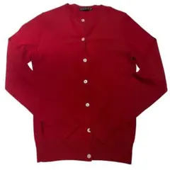 ラルフローレン 赤 カーディガン ウール100% 美品