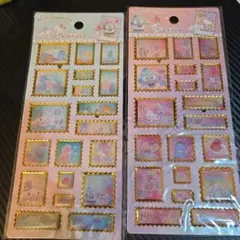 海外限定公式 サンリオキャラクター 切手風シール 2シートセット