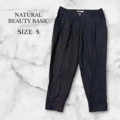 ナチュラルビューティーベーシック クロップドパンツ シンプル カジュアル 薄手