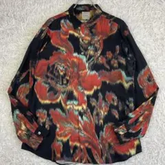 大きいサイズ✨L✨ポールスミス　フラワー柄　総柄シャツ　現行タグ　長袖