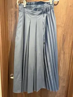 【美品】ライトブルー プリーツロングスカート