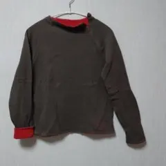 リバーシブル　ジップ開き衿　カットソー