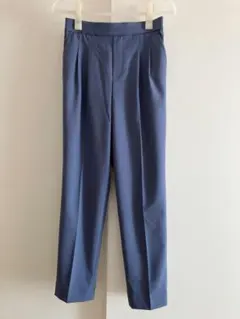 【グローバルワーク】スラックス　パンツ　ウエストゴム　ネイビーブルー　M