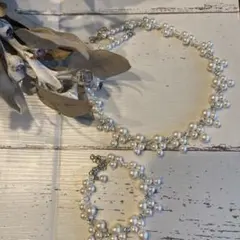 ネックレスとブレスレットセット　パール　結婚式　パーティ