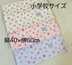 いちご　ランチョンマット３枚40×60㎝　小学校サイズ　おしゃれタグ　ネームタグ