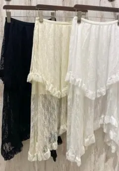 【最終価格】スプレイプレミアム　レースカート　ベージュ　ウエストゴム　洗えるのサムネイル