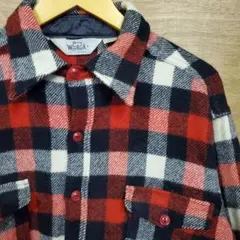 70s WOOL RICH ウールシャツ　カットオフ　XXLサイズ　チェック柄