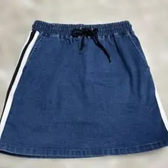 最終処分SALE❗️BROWNYデニムブルーサイドストライプスカートインパン付き