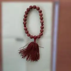 No.1500 茶色い木製の数珠 房付き