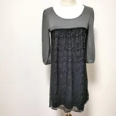 【ドレスキップ】花柄レース切替チュニック　38サイズ　a512のサムネイル