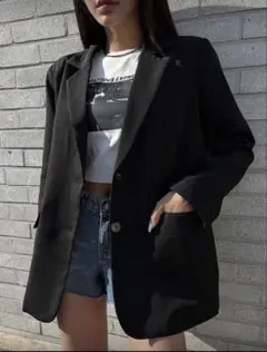 ブラックブレザー シングルボタン