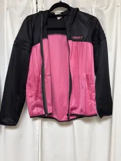 adidas NEO フード付きウィンドブレーカー ピンク・黒