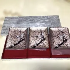 七宝焼菓子入れ梅3枚セット tutanka ツタンカ【未使用保管品】