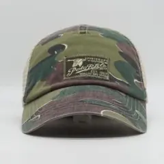 ポロ ラルフローレン 迷彩 カモフラ メッシュ キャップ 古着 カーキ