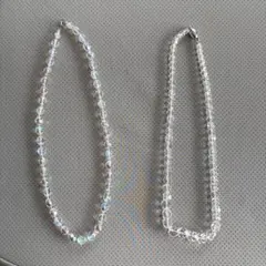 クリスタルビーズ ネックレス 2点セット