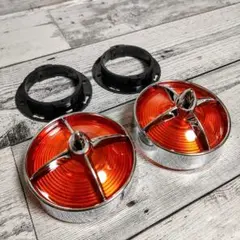 BMC．MINI LICAS.L594フロントラッシャー硝子レンズ二個組リング付 BMC．MINI LICAS.L594フロントラッシャー硝子レンズ二個組リング付