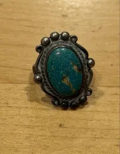 シルバーリング ターコイズ インディアンジュエリー STERLING 9号