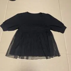 ブラック シフォン トップス 半袖のサムネイル