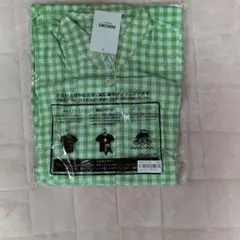 【売約済】PERSON'S 緑 チェック柄 半袖シャツワンピース　コクーンのサムネイル