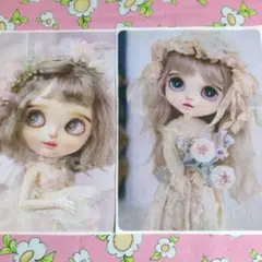 ⑦未使用　可愛い女の子パネル生地2枚＆ロラライハリス生地です。
