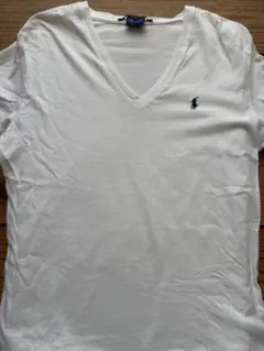Ralph Lauren ホワイト Vネック Tシャツ M