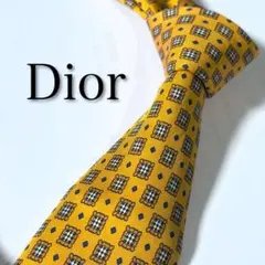 Dior ネクタイ レッド 赤 オブリーク トロッター 刺繍 定番 人気 総柄