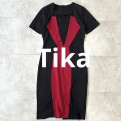 myMinette byTikaナイトドレス キャバドレス タイト 半袖 M 黒