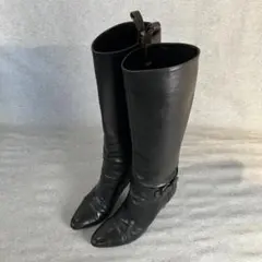Meda(22 1/2)ロングブーツ/ブラック/レディース/ピンヒール