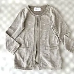 BEAUTY & YOUTH ノーカラージャケット ベージュ　M 上品