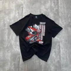 古着 車 企業系 レース アメリカ輸入 Tシャツ 半袖 両面プリント 黒色 XL