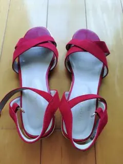 Oriental Traffic 赤 サンダル クロスストラップ