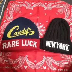 Candy's Rare Luck ニット帽＆NEWYORKニット帽