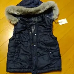 comme ca fossette リバーシブル中綿ベスト 90