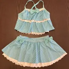 女の子　水玉柄セパレート水着 140 美品