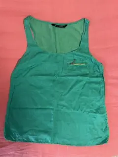TRF ZARA タンクトップ　グリーン　silkのサムネイル