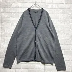 オリヒカ メンズ カーディガン L グレー ウール100 オフィカジ ふるだん