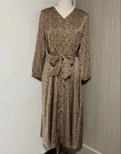 nano universe ナノユニバース　花柄　ロングワンピース　ブラウン