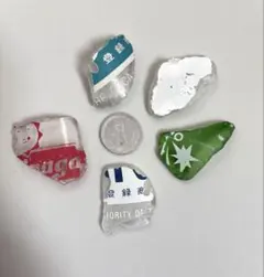 レア♡ラベル付き　シーグラス 文字入り レトロ瓶　コレクション　ハンドメイド