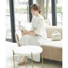 美品　プロポーションボディドレッシング　パールショルダーマーメイドキャミワンピ