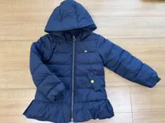 ネイビー フリル付きダウンジャケット