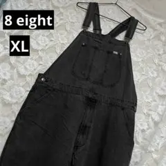 8 eight オーバーオール デニム ブラック XL LL 大きいサイズのサムネイル