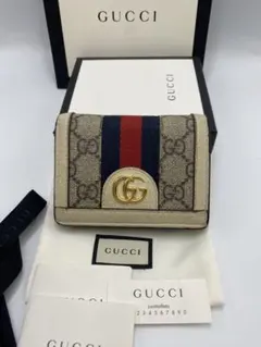 GUCCI グッチ GG金具 シェリーライン 二つ折り財布 革 ホワイト - メルカリ