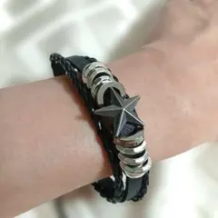 ☆☆スター ブレスレット　星　ブレスレット　PUレザー