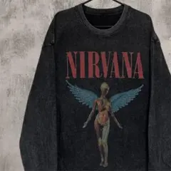 ニルヴァーナ　NIRVANA IN UTERO ヴィンテージ加工長袖ロンTのサムネイル