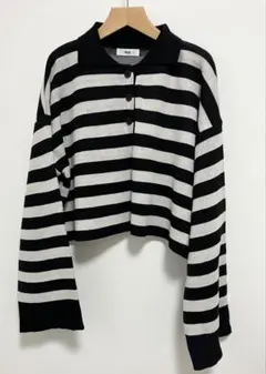 【値下げ】ストライプ クロップドセーター Fサイズ