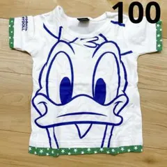 ベビードール Tシャツ 【100】 ドナルドダック 夏服 ホワイト グリーン 星