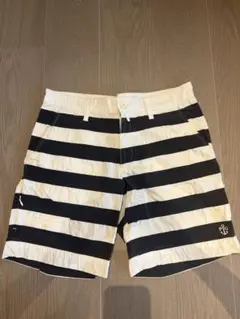 PG 白黒ストライプ ゴルフパンツ
