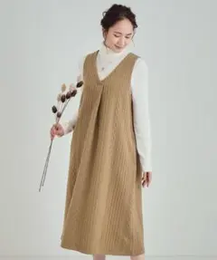 ＊新品タグ付き＊シューラルー ケーブル柄ワンピース ジャンスカ grove系